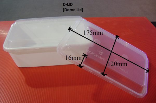 Microwavable Thin - Wall Rectangular PP Container with Domed Lid (500ml)