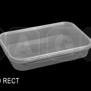 Microwavable Thin - Wall Rectangular PP Container with Flat Lid (500ml)