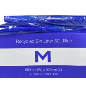 FP Recycled Bin Liner w/handles 60L Blue