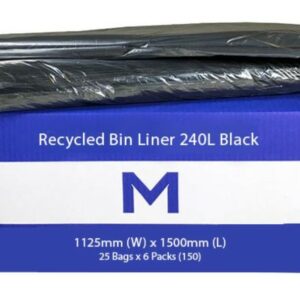 FP Recycled Bin Liner 240L Black