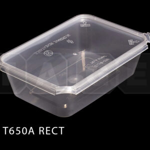 Rectangular Container with Flat Lid (650ml)