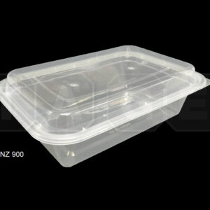Microwavable Rectangular Container with Domed Lid (900ml)